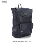 Sunsilk Embossed Monogram Casual Backpack - Navy Blue - Image 4