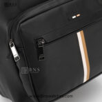 BOSS Black Matte Signature Stripe Backpack - Image 7