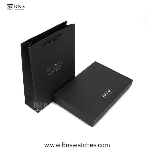 BOSS Textured Leather Bifold Wallet & Card Holder Set