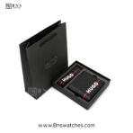 HUGO Men’s Leather Wallet & Keychain Signature Set – Black & Red - Image 4
