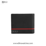 HUGO Men’s Leather Wallet & Keychain Signature Set – Black & Red - Image 11