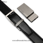 Hugo Boss Reversible Leather Belt Set with Interchangeable Buckles - Image 9