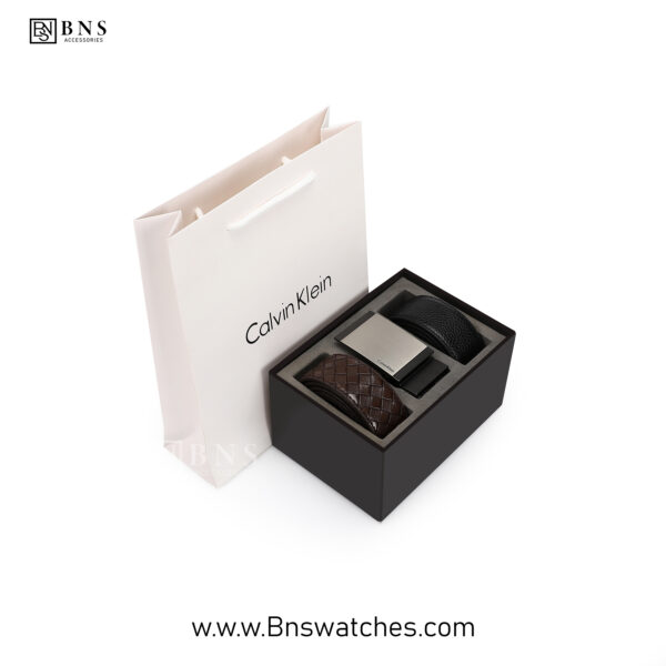 Calvin Klein Signature Series 2-in-1 Reversible Leather Belt Set