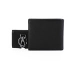 Calvin Klein Black Full Grain Leather Billfold Wallet & Keychain Pouch Set - Image 3