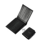 Calvin Klein Black Full Grain Leather Billfold Wallet & Keychain Pouch Set - Image 12