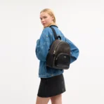 Court Backpack In Signature Canvas (Gold_Walnut_Black) - Image 4