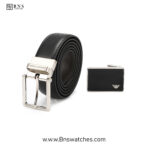 Emporio Armani Reversible Leather Belt Set with Interchangeable Buckles - Image 4