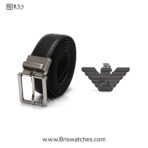 Emporio Armani Reversible Leather Belt Set with Interchangeable Buckles - Image 3