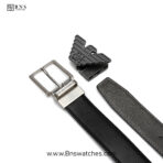 Emporio Armani Reversible Leather Belt Set with Interchangeable Buckles - Image 9