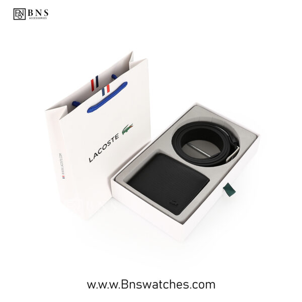 Lacoste Signature Dual-Piece Leather Collection – Wallet & Slim ID Holder