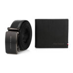 Tommy Hilfiger Premium Leather Belt and Wallet Set – Matte Black Edition - Image 4