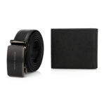 Tommy Hilfiger Premium Leather Belt and Wallet Set – Matte Black Edition - Image 9