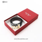 Salvatore Ferragamo Men's Embossed Gancini Leather Belt - Black