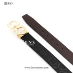 Salvatore Ferragamo Men's Embossed Gancini Leather Belt - Black - Image 5